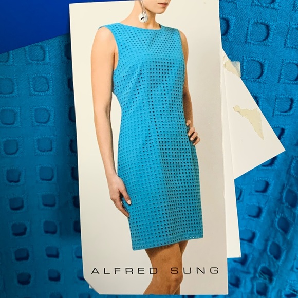 Ladies Alfred Sung Blue Dress - Picture 1 of 6